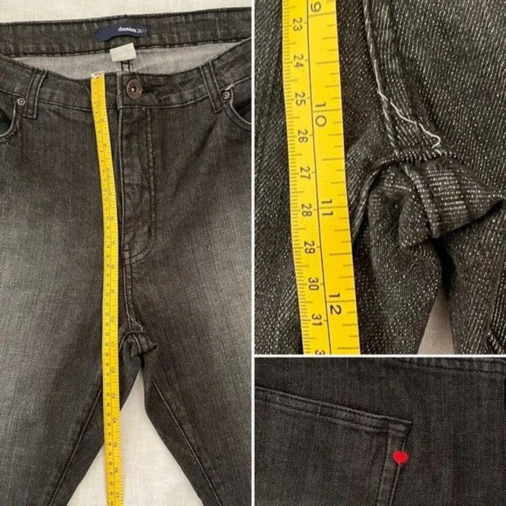 Denim 24 7 Jeans Size 18WP Petite Black Wash Stretch Mid Rise - Picture 8 of 11